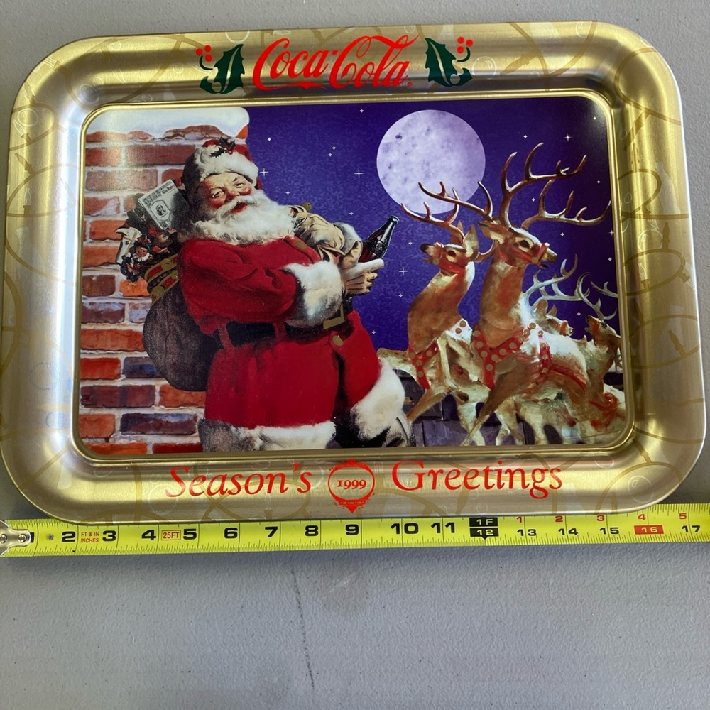 Coca Cola Holiday Tray with Santa Design